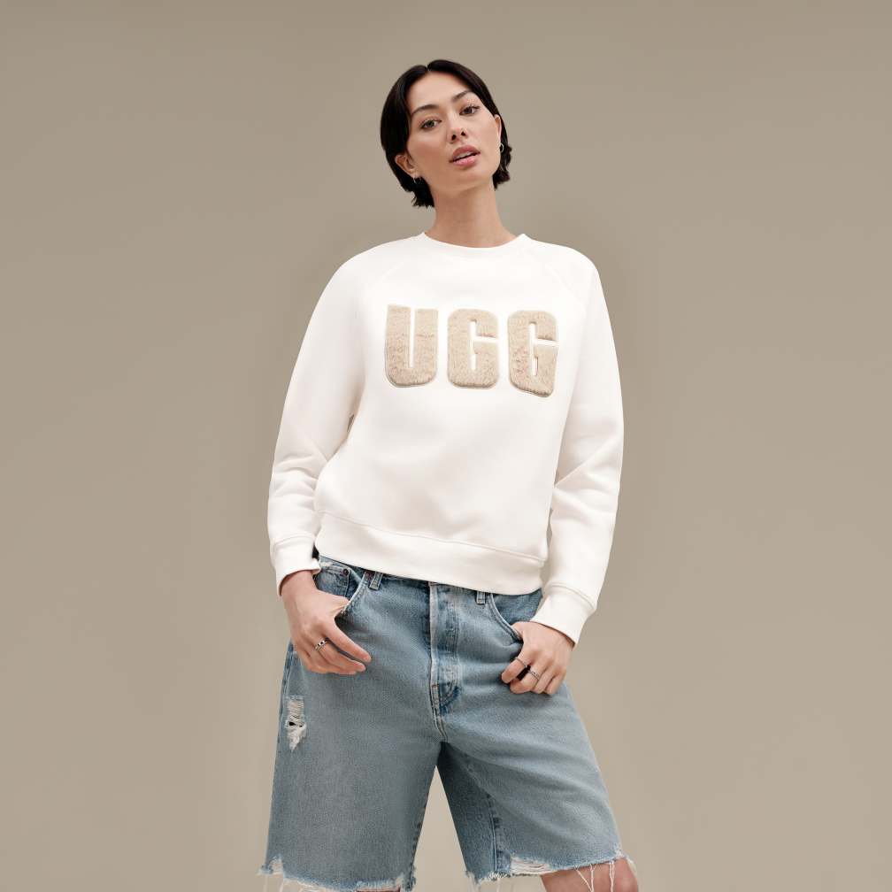 Ugg fuzzy logo sweatshirt on sale